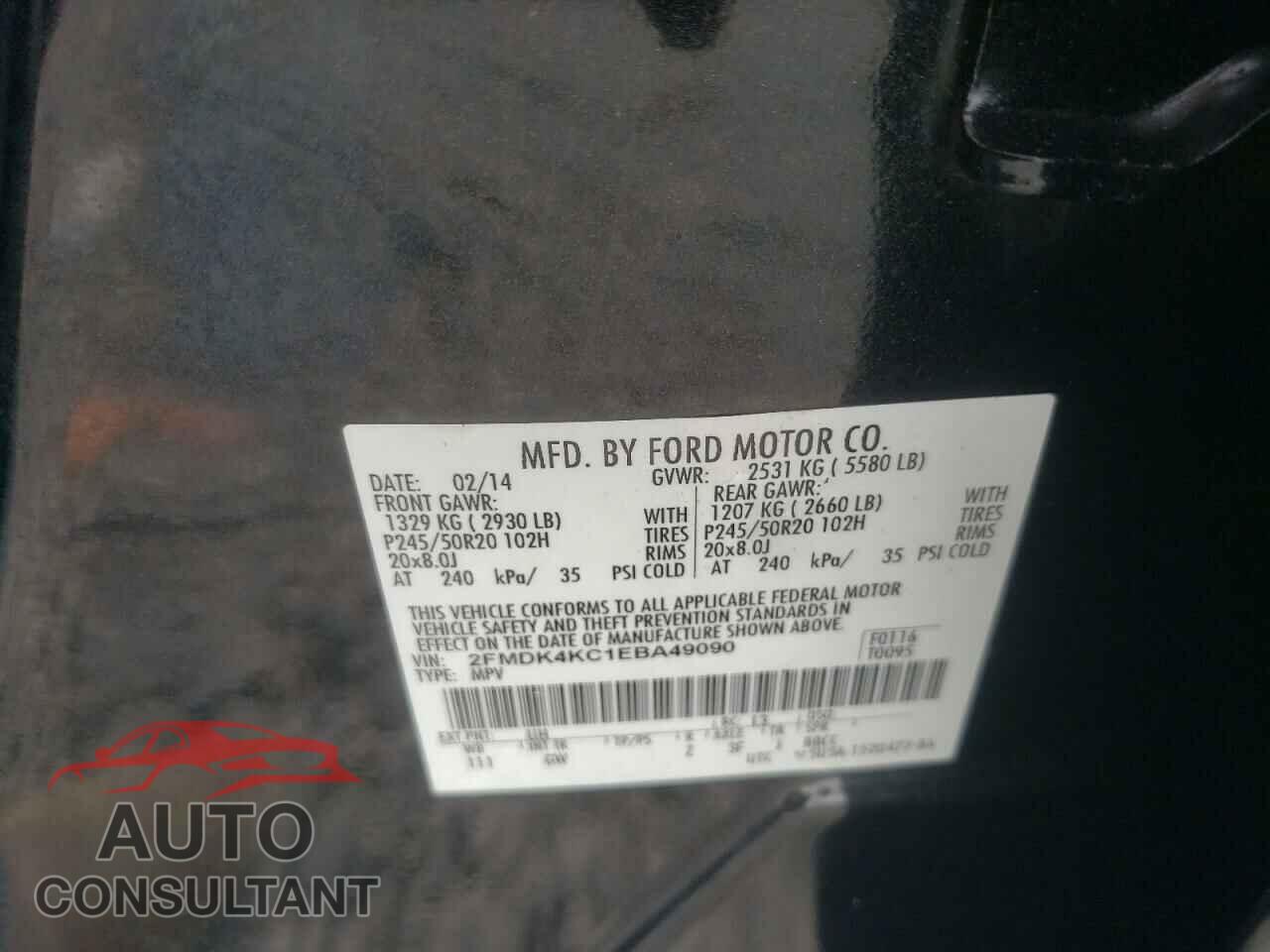 FORD EDGE 2014 - 2FMDK4KC1EBA49090
