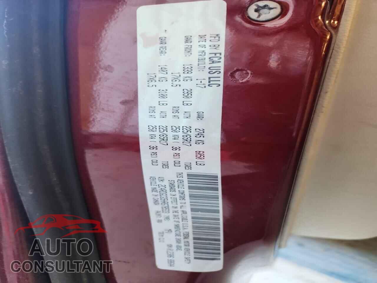 DODGE CARAVAN 2017 - 2C4RDGCG5HR678533