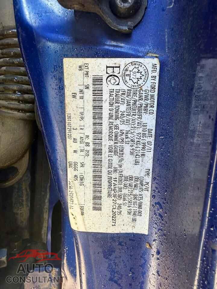 FORD FOCUS 2012 - 1FAHP3F27CL202271