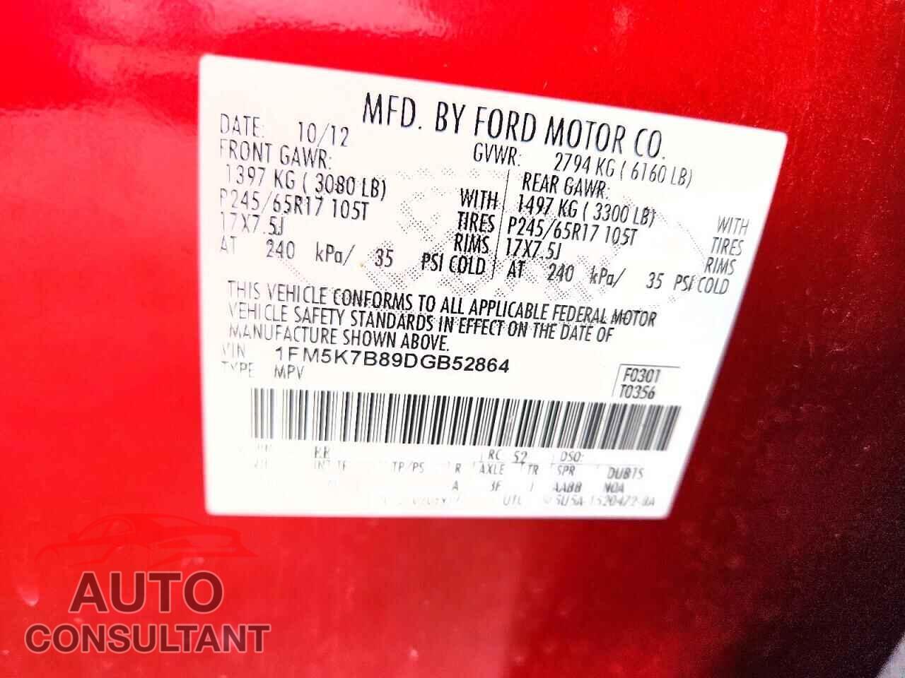 FORD EXPLORER 2013 - 1FM5K7B89DGB52864