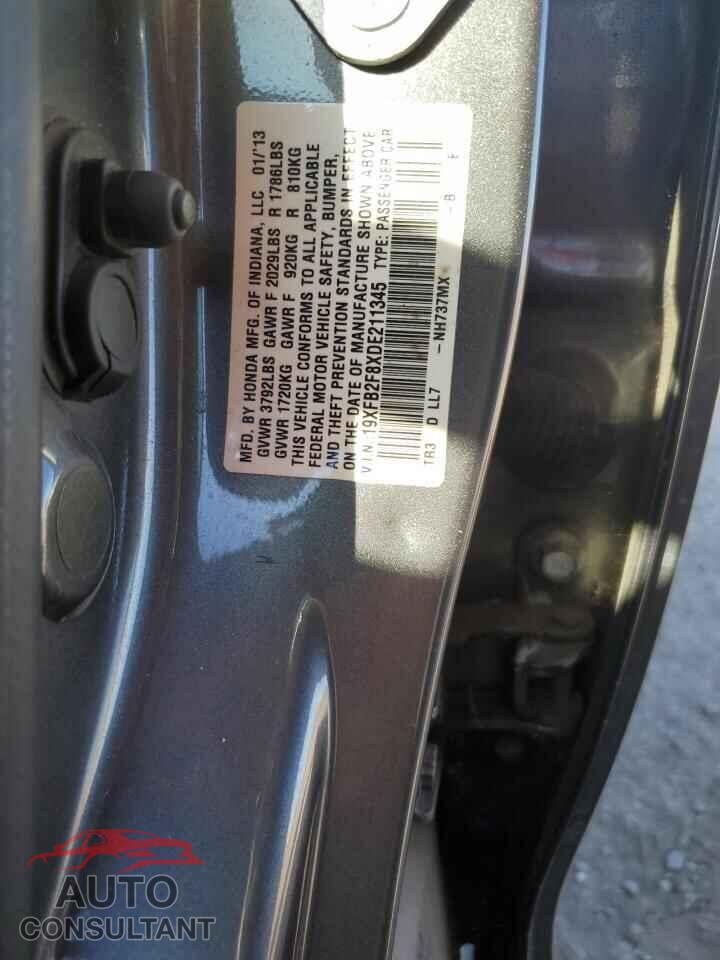 HONDA CIVIC 2013 - 19XFB2F8XDE211345
