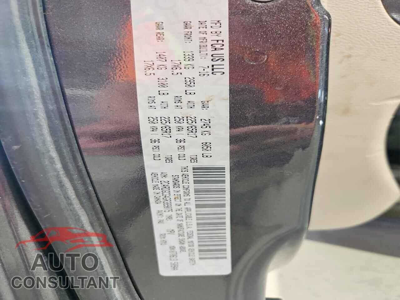 DODGE CARAVAN 2016 - 2C4RDGCG4GR389075