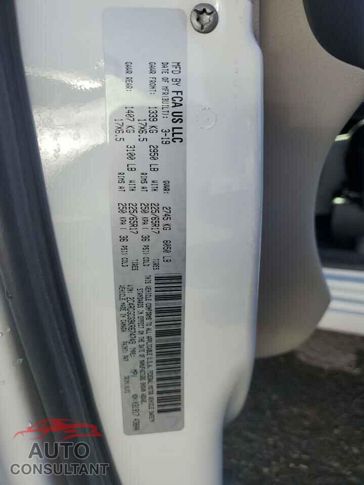 DODGE CARAVAN 2019 - 2C4RDGCG9KR674749