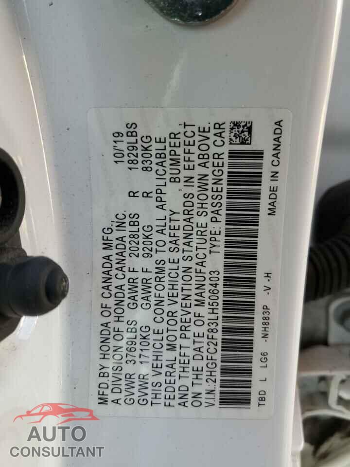 HONDA CIVIC 2020 - 2HGFC2F83LH506403