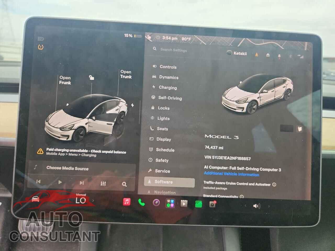 TESLA MODEL 3 2022 - 5YJ3E1EA2NF188857