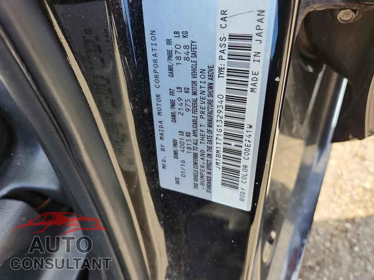 MAZDA 3 2016 - JM1BM1T71G1329340