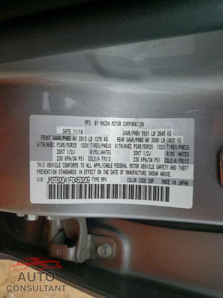 MAZDA CX-9 2015 - JM3TB2DA1F0453209
