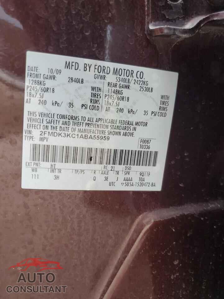 FORD EDGE 2010 - 2FMDK3KC1ABA55959