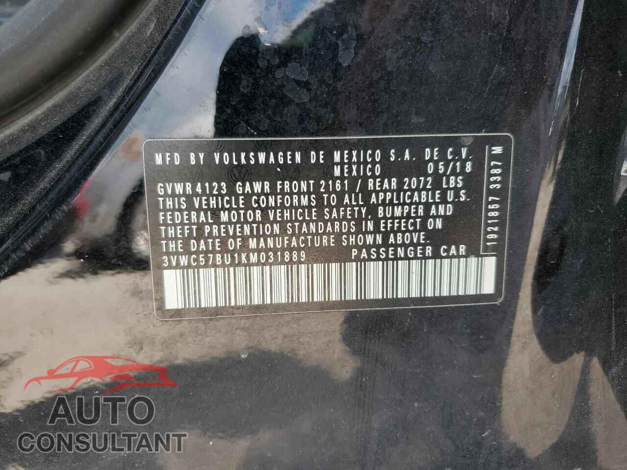 VOLKSWAGEN JETTA 2019 - 3VWC57BU1KM031889