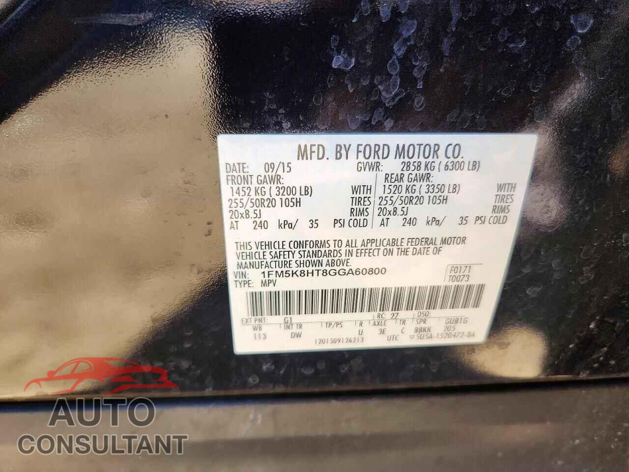 FORD EXPLORER 2016 - 1FM5K8HT8GGA60800