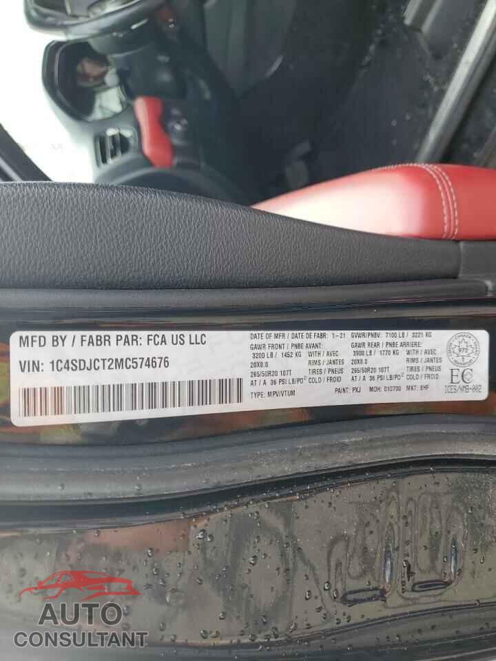 DODGE DURANGO 2021 - 1C4SDJCT2MC574676