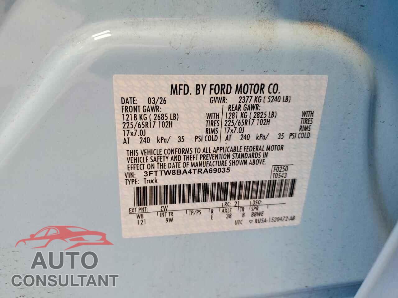 FORD MAVERICK 2026 - 3FTTW8BA4TRA69035