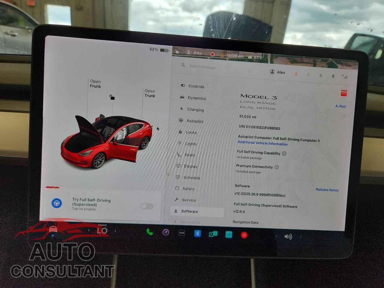 TESLA MODEL 3 2018 - 5YJ3E1EB2JF099583