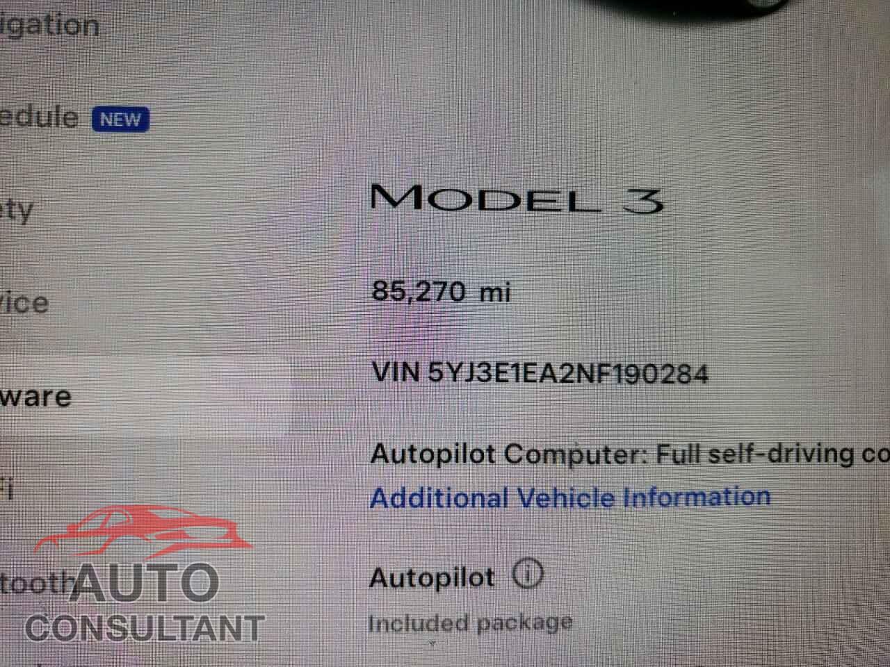 TESLA MODEL 3 2022 - 5YJ3E1EA2NF190284