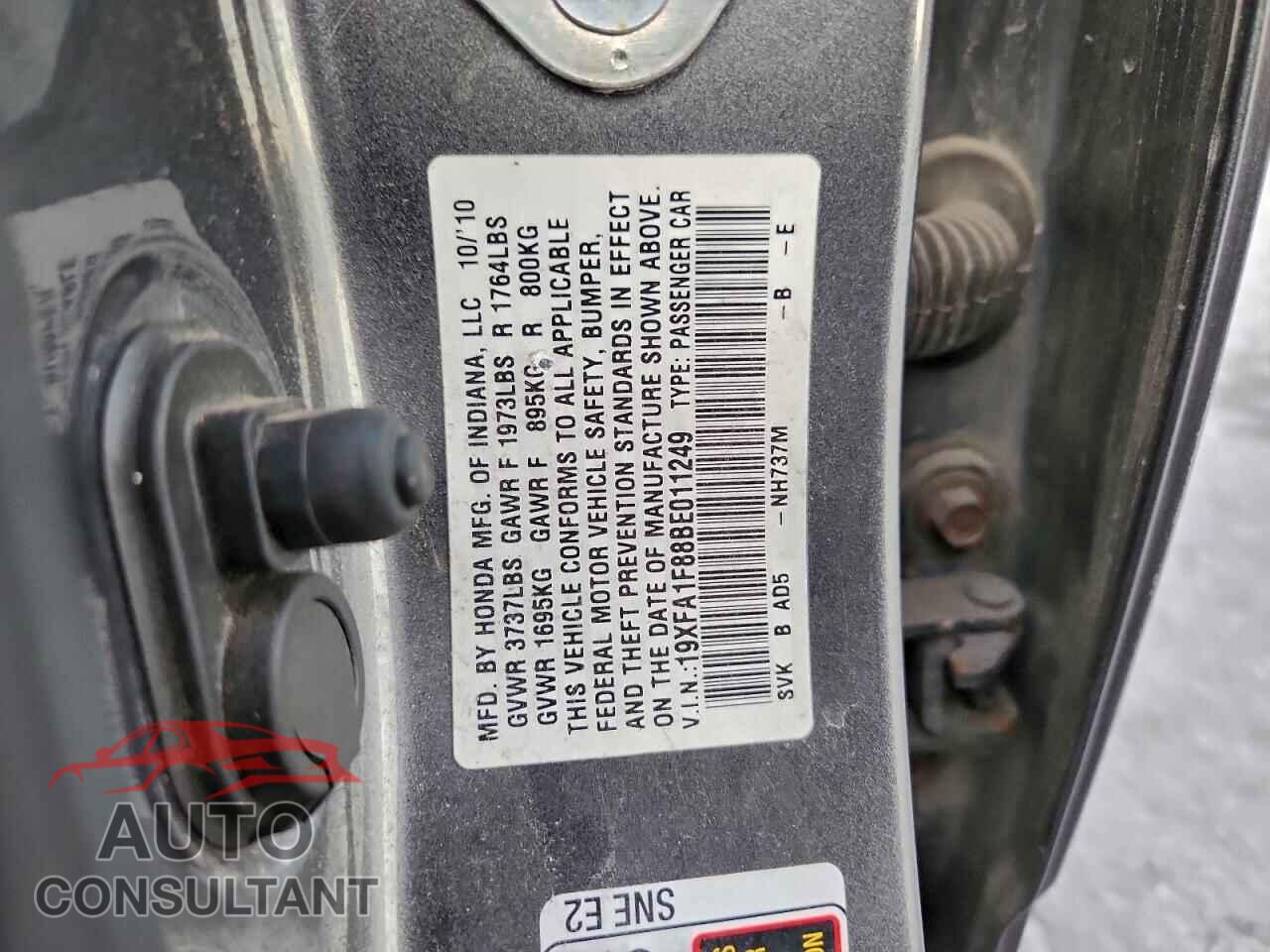 HONDA CIVIC 2011 - 19XFA1F88BE011249