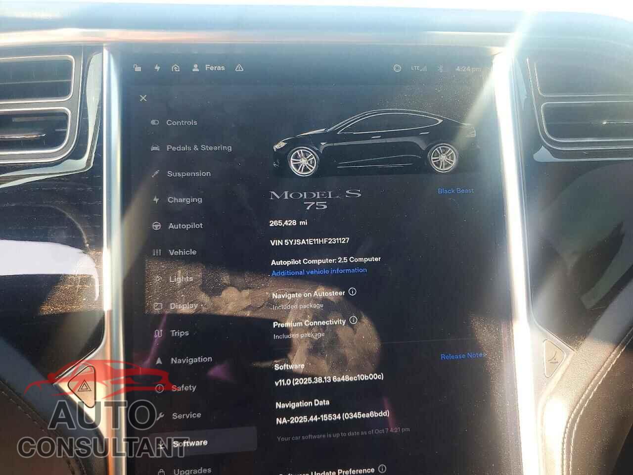 TESLA MODEL S 2017 - 5YJSA1E11HF231127