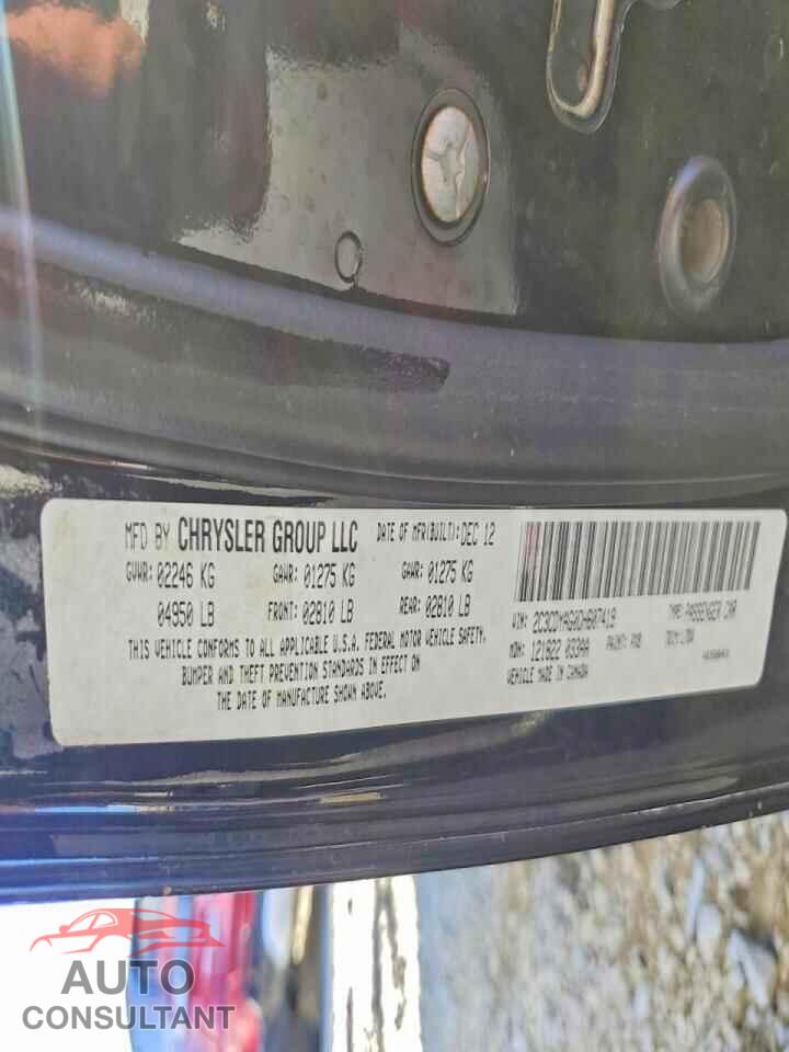 DODGE CHALLENGER 2013 - 2C3CDYAG0DH607419