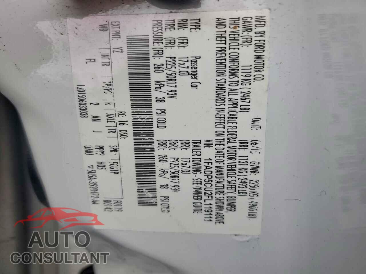 FORD CMAX 2015 - 1FADP5CU2FL119111