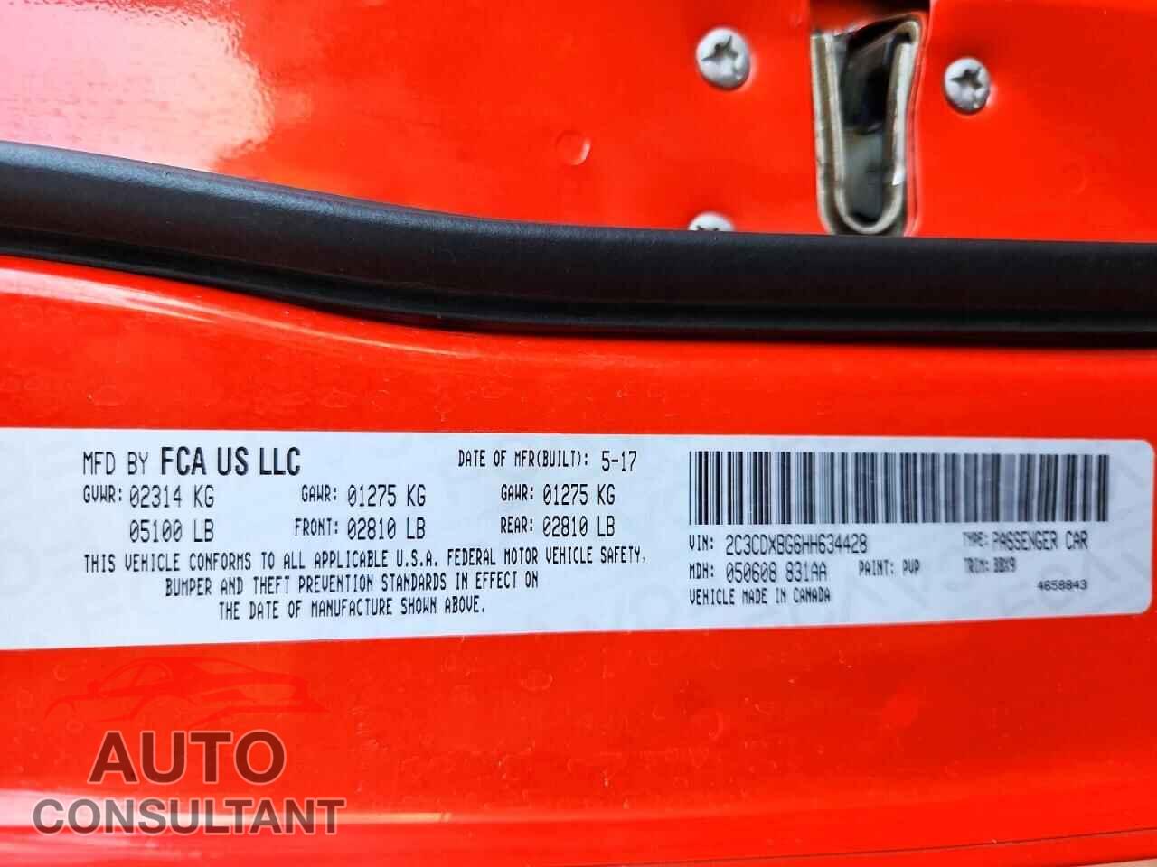 DODGE CHARGER 2017 - 2C3CDXBG6HH634428