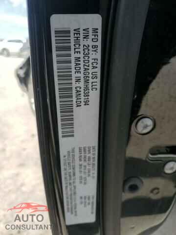 DODGE CHALLENGER 2021 - 2C3CDZAG6MH638194