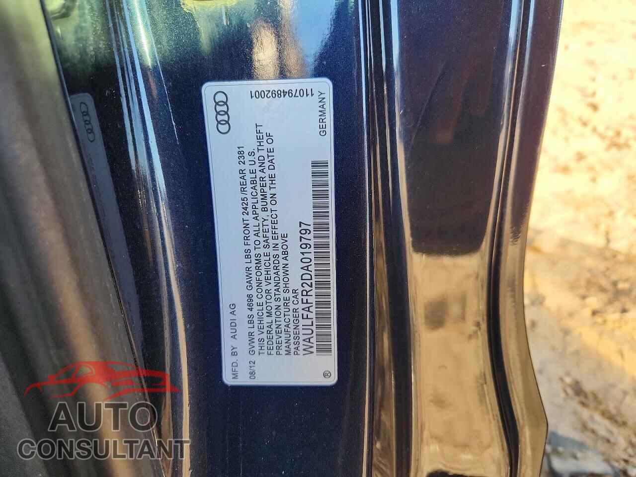AUDI A5 2013 - WAULFAFR2DA019797