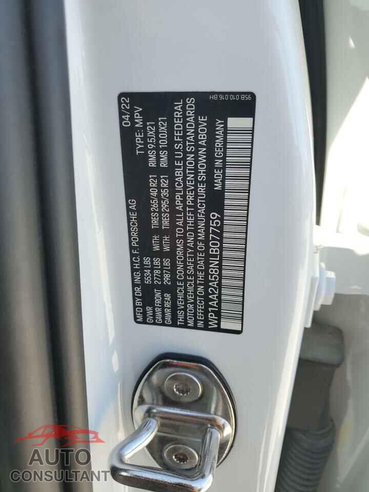 PORSCHE MACAN 2022 - WP1AA2A58NLB07759