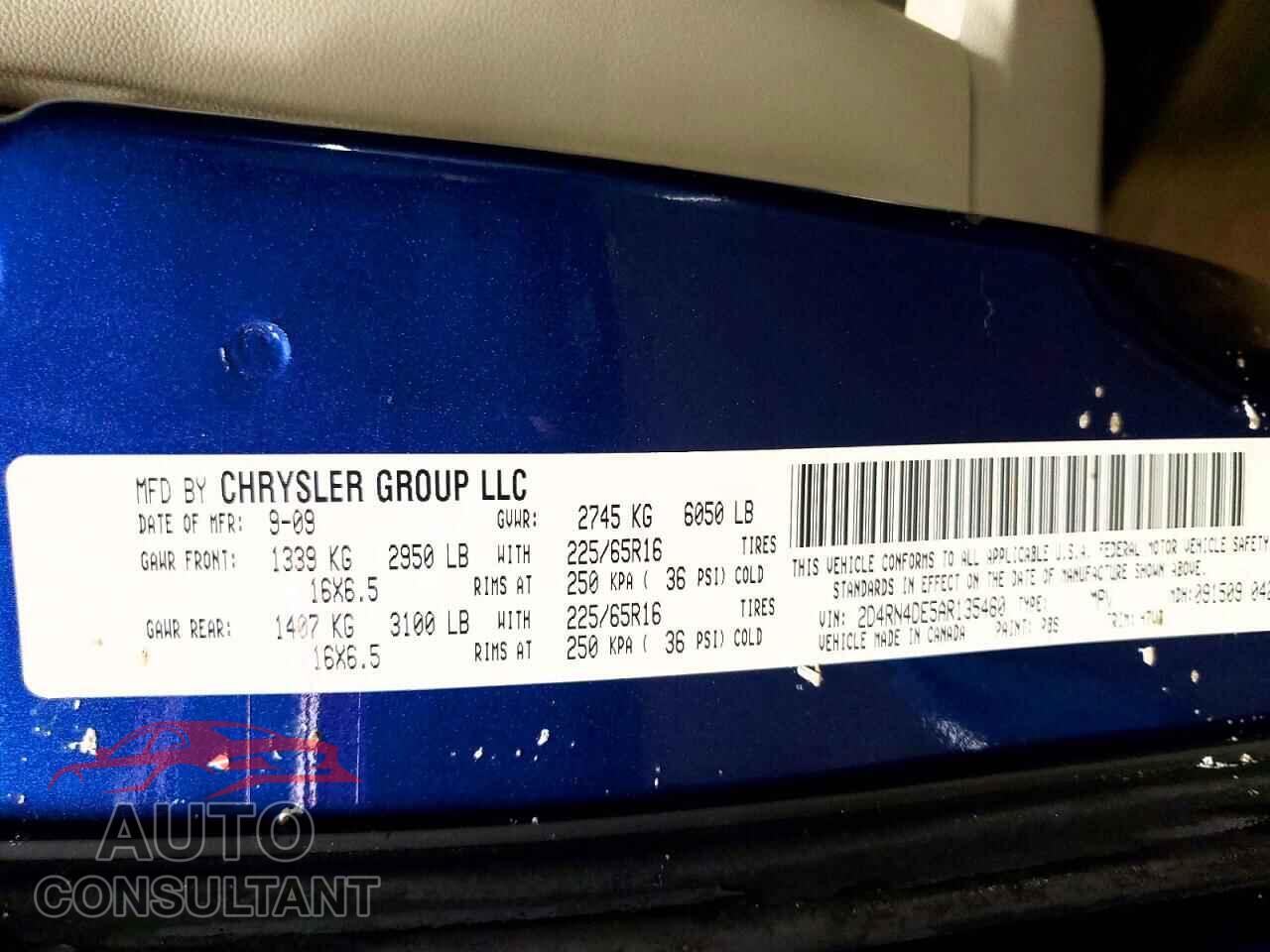 DODGE CARAVAN 2010 - 2D4RN4DE5AR135460