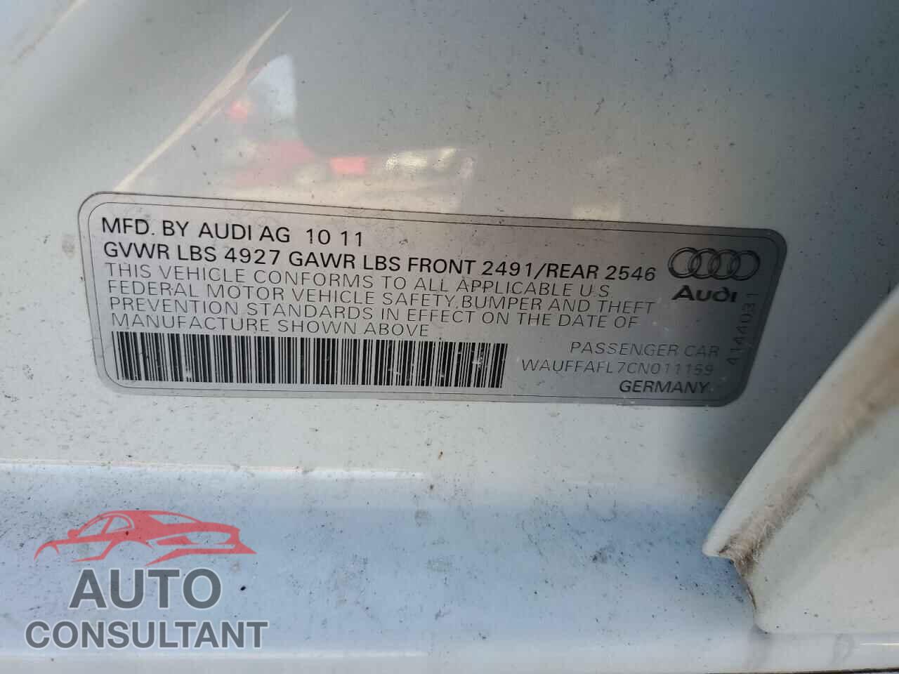 AUDI A4 2012 - WAUFFAFL7CN011159