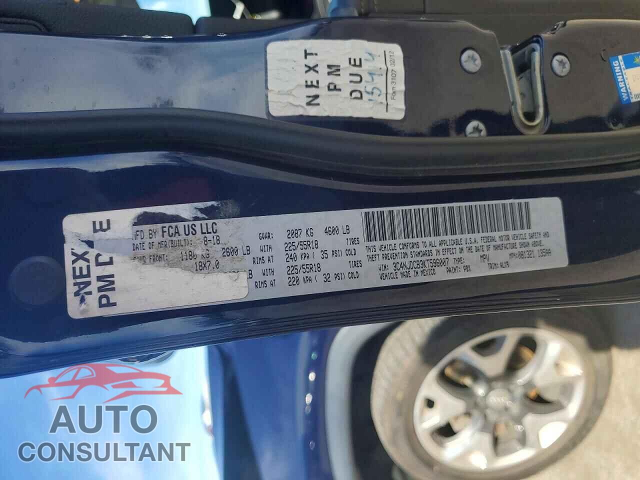JEEP COMPASS 2019 - 3C4NJDCB3KT596007