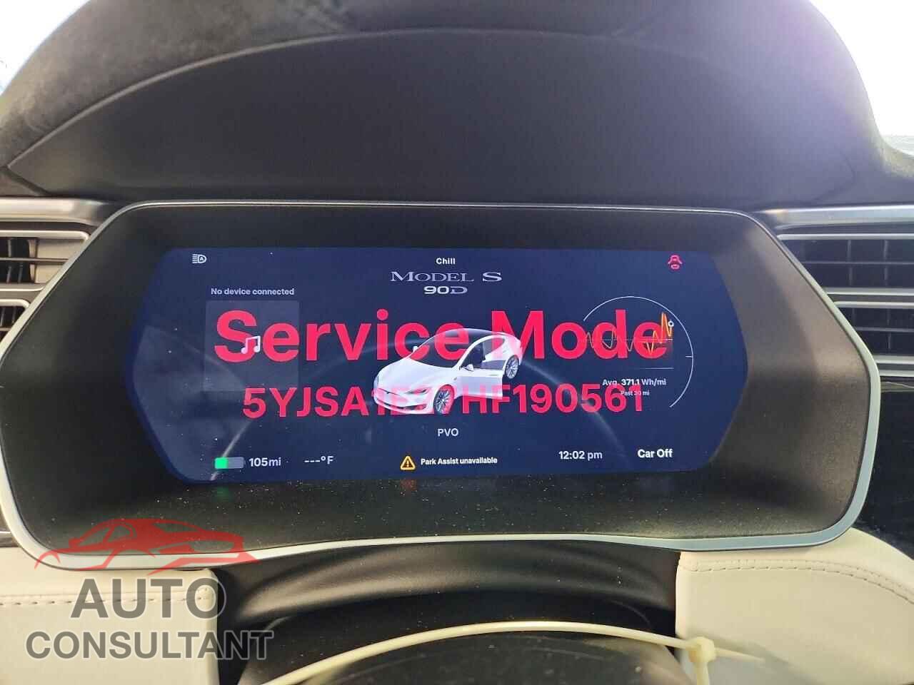 TESLA MODEL S 2017 - 5YJSA1E27HF190561