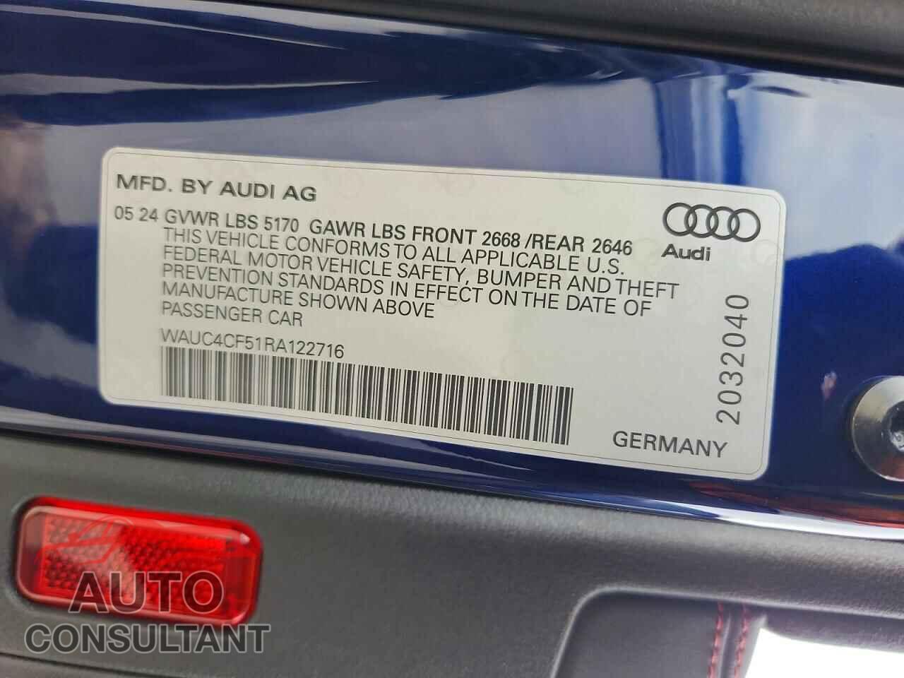 AUDI S5/RS5 2024 - WAUC4CF51RA122716