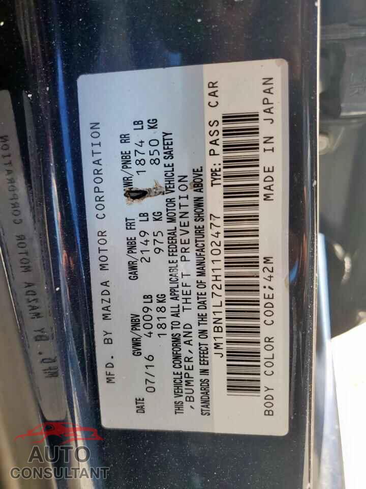 MAZDA 3 2017 - JM1BN1L72H1102477