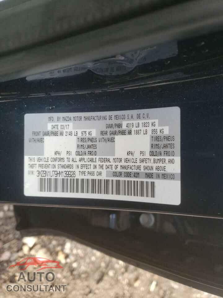 MAZDA 3 2017 - 3MZBN1U79HM139928