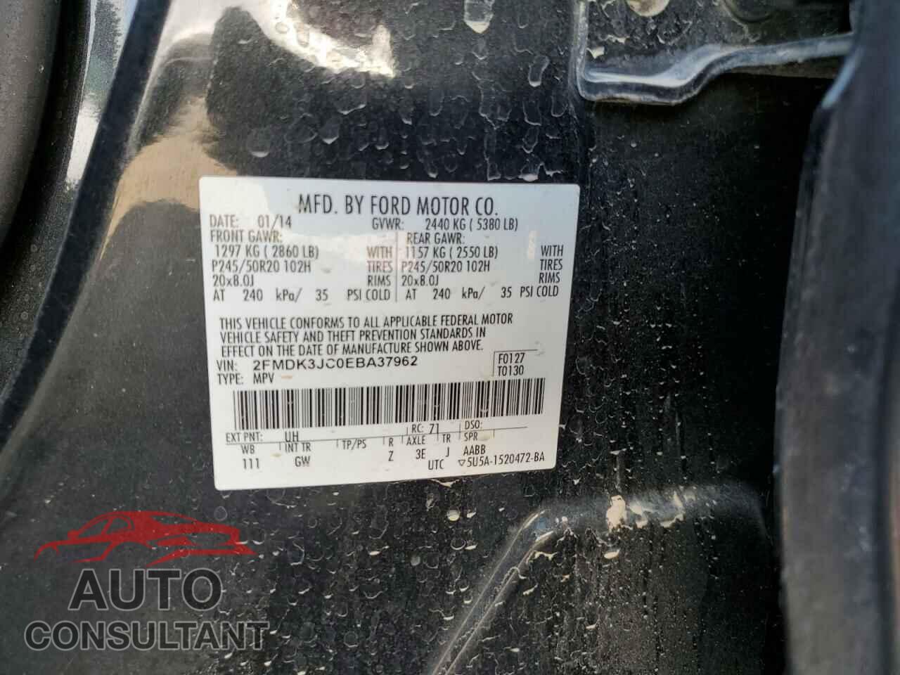 FORD EDGE 2014 - 2FMDK3JC0EBA37962