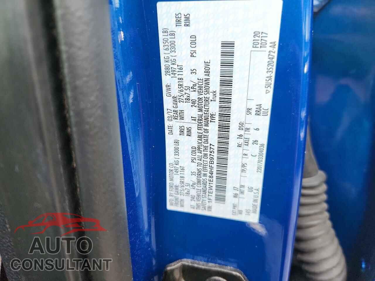FORD F150 2017 - 1FTEW1E84HFB97577
