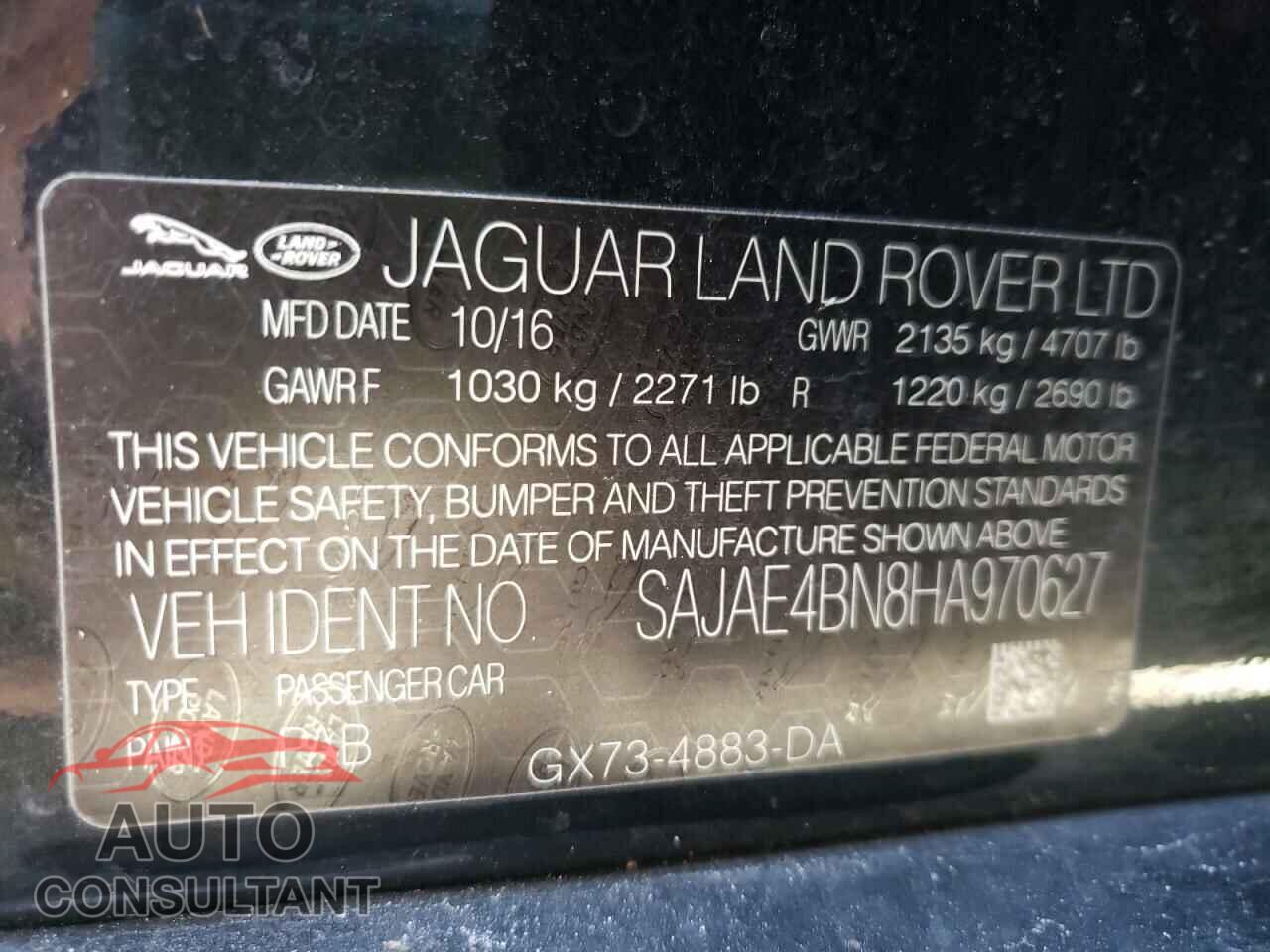 JAGUAR XE 2017 - SAJAE4BN8HA970627
