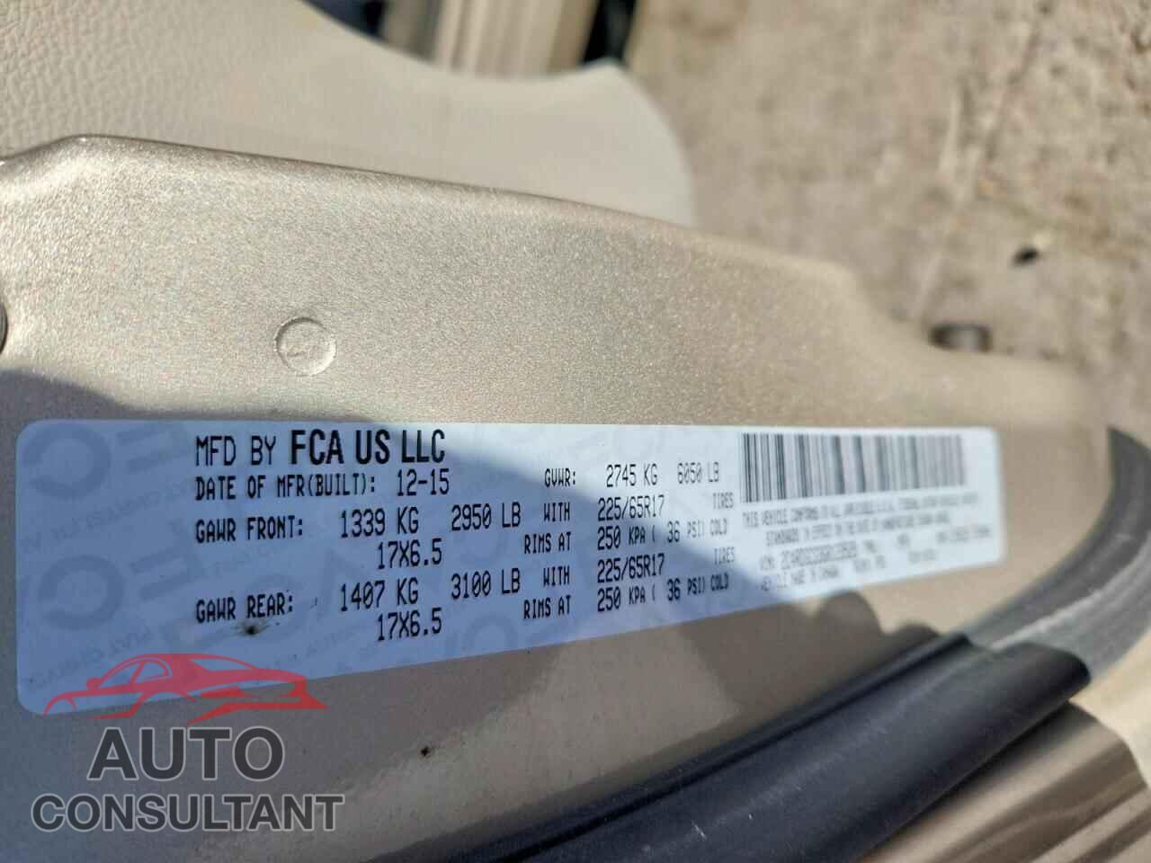 DODGE CARAVAN 2016 - 2C4RDGCG3GR123529