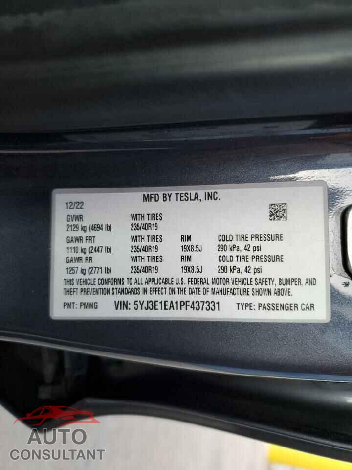 TESLA MODEL 3 2023 - 5YJ3E1EA1PF437331