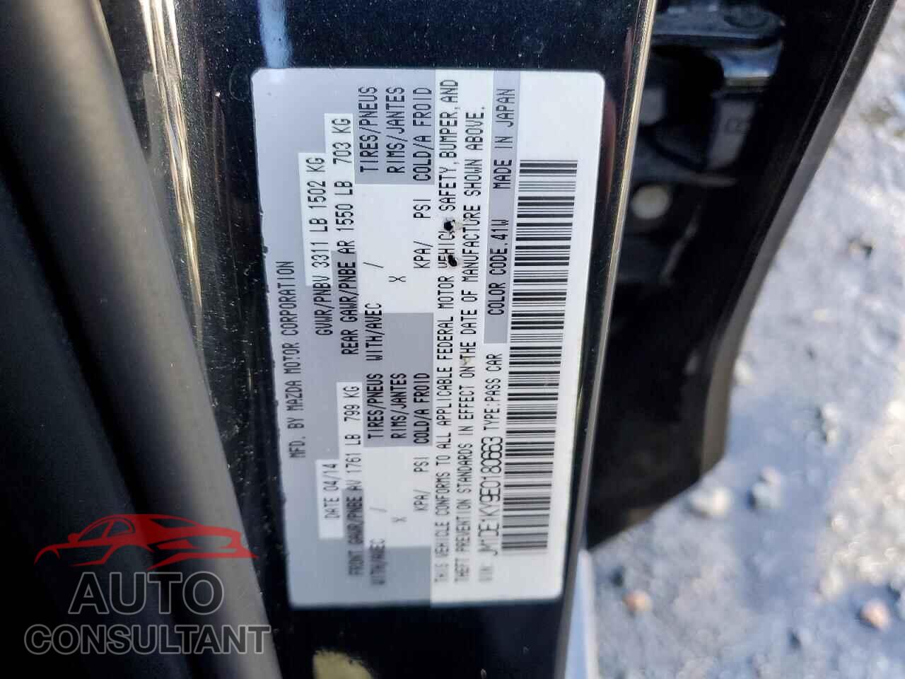 MAZDA 2 2014 - JM1DE1KY9E0180663