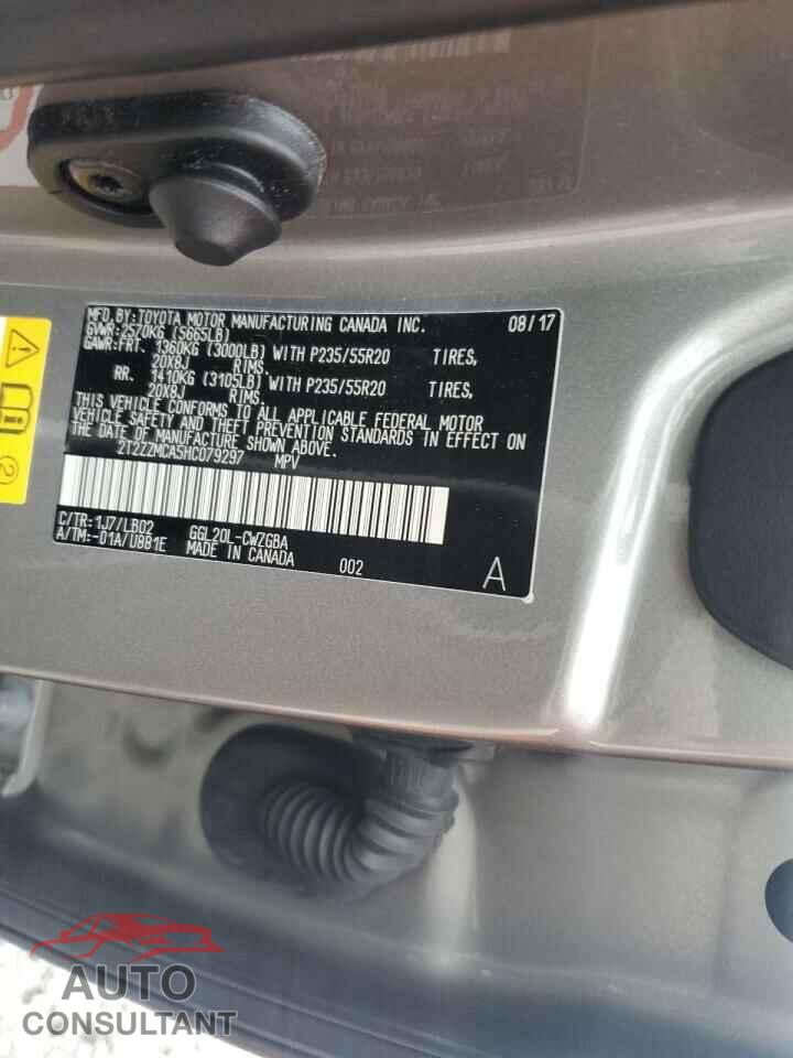 LEXUS RX350 2017 - 2T2ZZMCA5HC079297