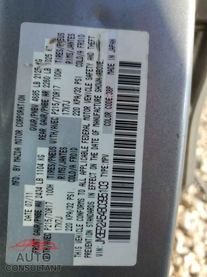 MAZDA CX-7 2011 - JM3ER2A54B0395103