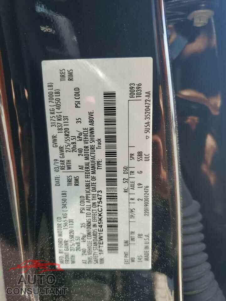FORD F-150 2019 - 1FTEW1E45KKC75473