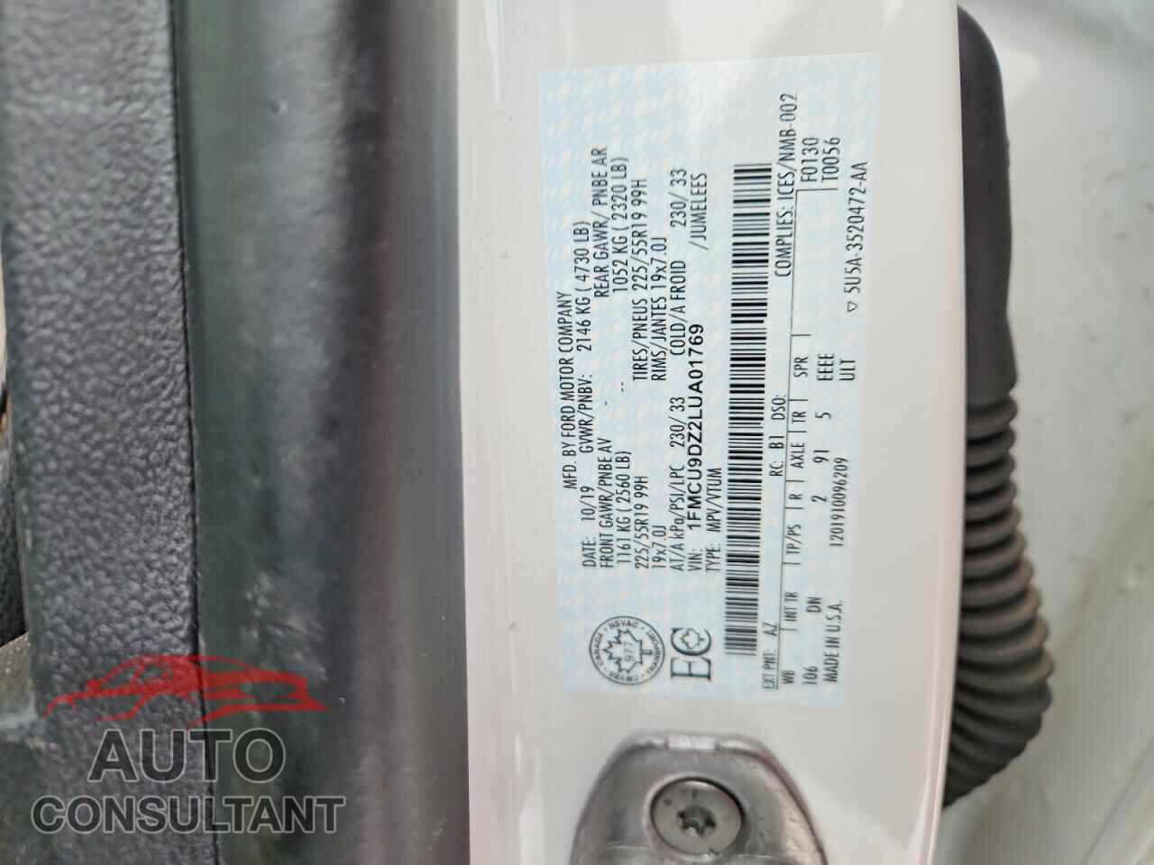 FORD ESCAPE 2020 - 1FMCU9DZ2LUA01769