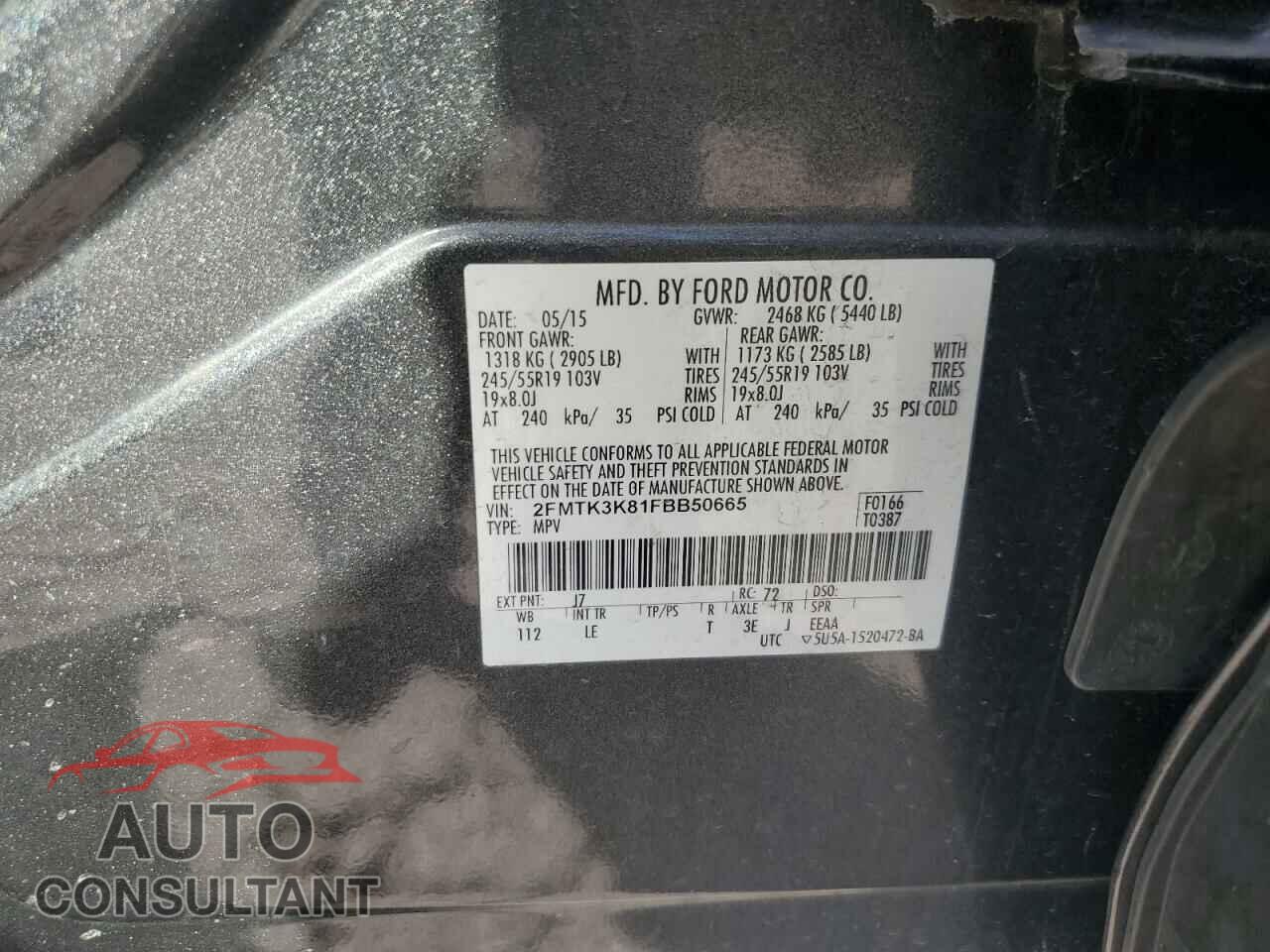 FORD EDGE 2015 - 2FMTK3K81FBB50665