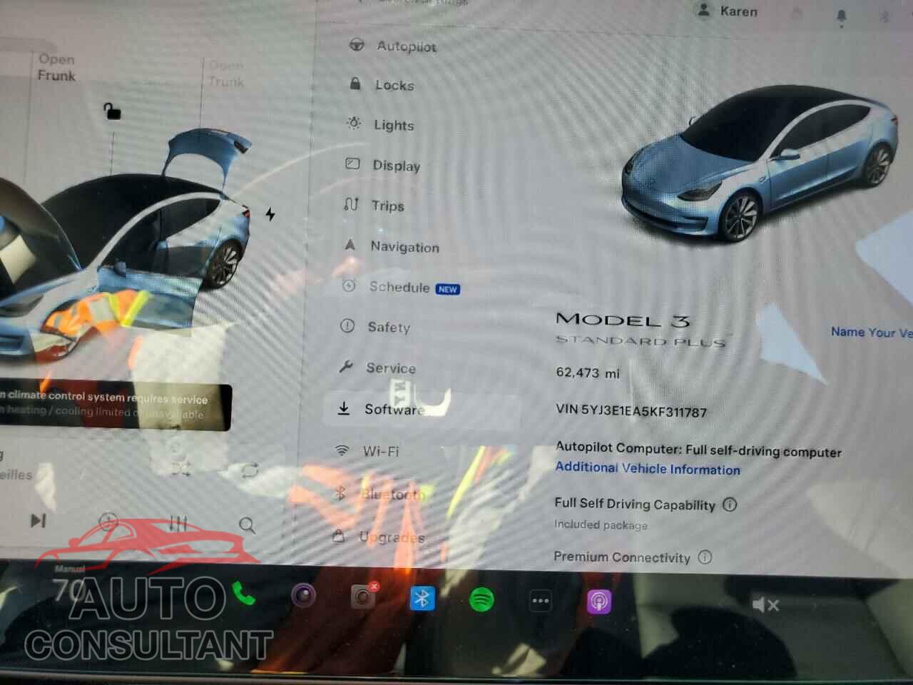 TESLA MODEL 3 2019 - 5YJ3E1EA5KF311787