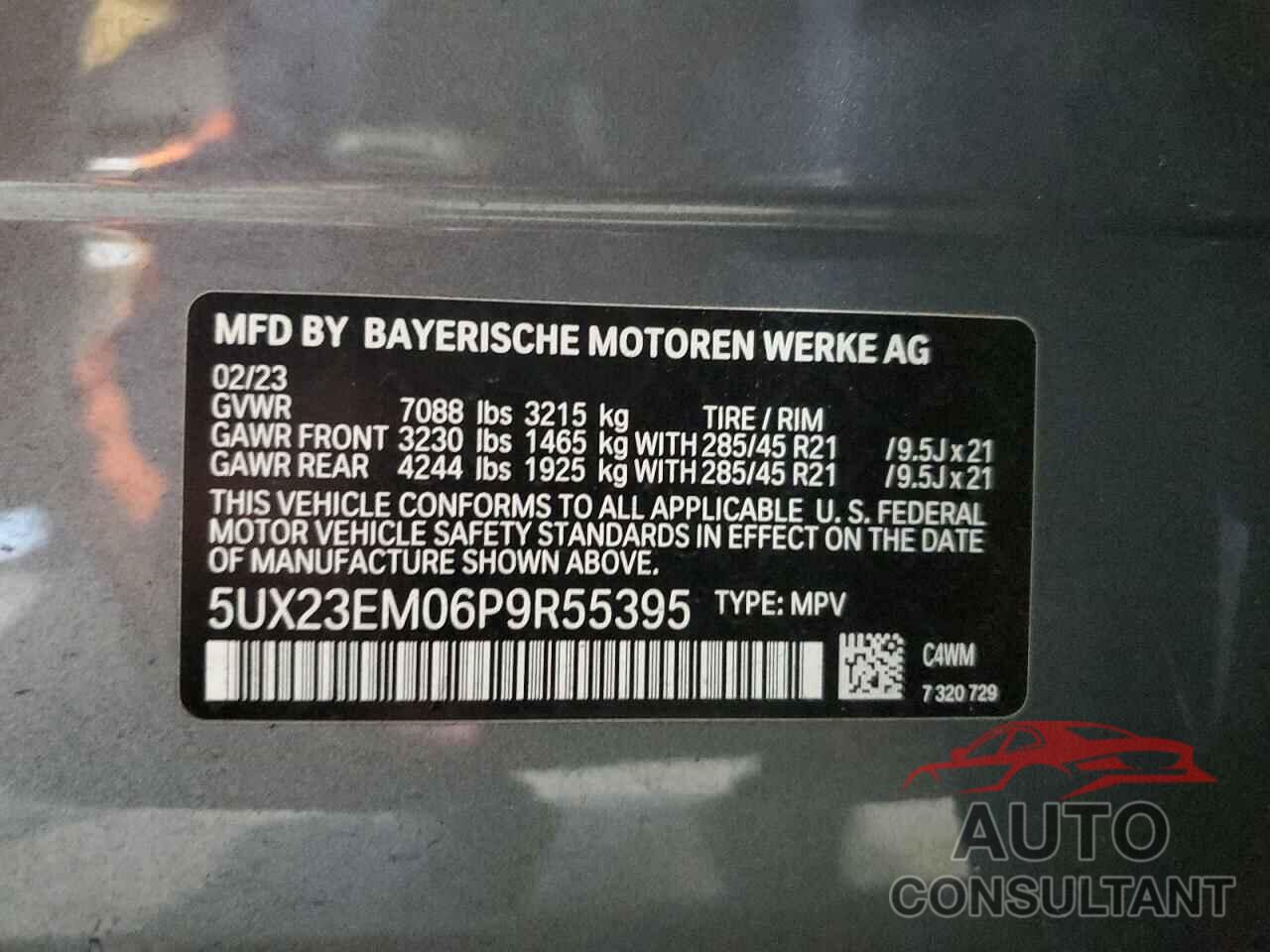 BMW X7 2023 - 5UX23EM06P9R55395