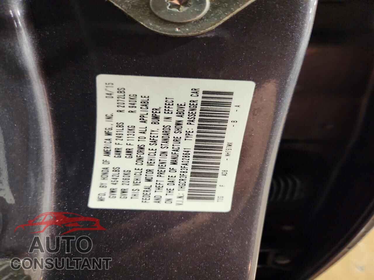 HONDA ACCORD 2015 - 1HGCR3F83FA028641
