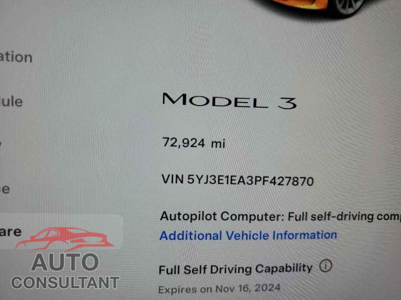 TESLA MODEL 3 2023 - 5YJ3E1EA3PF427870