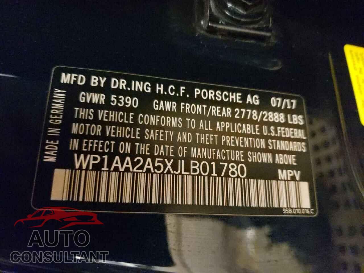 PORSCHE MACAN 2018 - WP1AA2A5XJLB01780