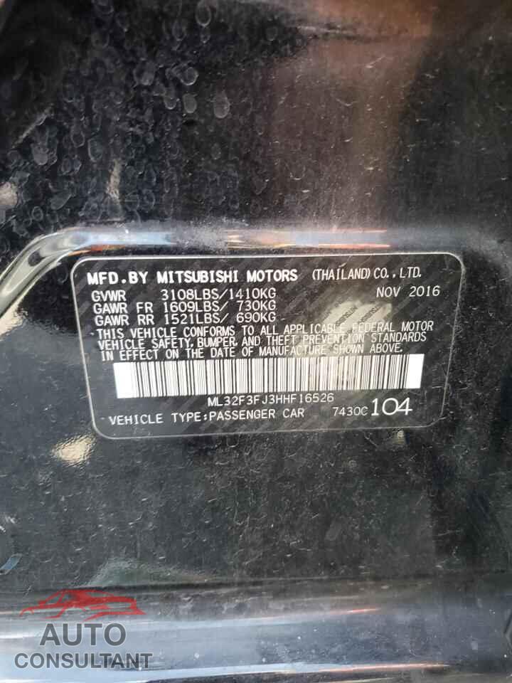 MITSUBISHI MIRAGE 2017 - ML32F3FJ3HHF16526
